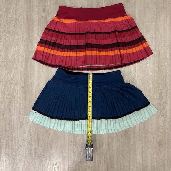 Lululemon Pleated High Rise Women's Tennis Skirt Striped Size 4 - LOT OF 2 - Picture 3 of 12